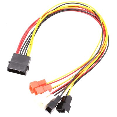 4Pin Molex to 3Pin Fan Power Cable Adapter Connector 12V 7V 5V Cooling Fan Cable