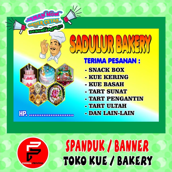 Spanduk Toko Kue / Banner Toko Bakery Ukuran 2 x 1 meter | Lazada Indonesia