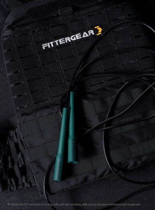 welstore-fittergear-เชือกกระโดดสายเคเบิล-skipping-rope-น้ำหนักเบา-พกพาสะดวก-สีเขียว-สีเทา-สีแดง