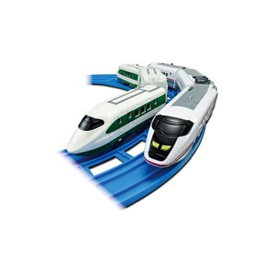 ชุด Takara Tomy Plarail 200สี Shinkansen (E2) และชุด E3 Shinkansen Komachi ชุดคู่-รถไฟของเล่น-3ปีขึ้นไป