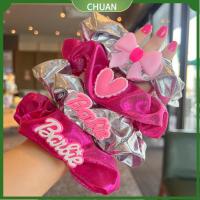 CHUAN แฟชั่นสำหรับผู้หญิง ตุ๊กตาบาร์บี้ scrunchie อีลาสติก สีทึบทึบ เชือกมัดผม ที่มัดผม อุปกรณ์เสริมผม ยางรัดผม สำหรับผู้หญิง