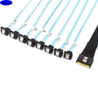 PCI-ESlimline SAS SFF-8654 8I ถึง8พอร์ต SATA 90องศาเซิร์ฟเวอร์ฮาร์ดไดรฟ์เคเบิ้ล