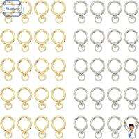 RICHARDCOT 40 Pcs เส้นผ่าศูนย์กลาง0.74นิ้ว สปริงกลม Snap hooks แหวนหมุน โลหะผสมอัลลอยด์ เงินและทอง ตัวล็อคพวงกุญแจคลิปทริกเกอร์ ทนทานต่อการใช้งาน ตาไก่โอริงหัวเข็มขัด กระเป๋าเงินสตรี