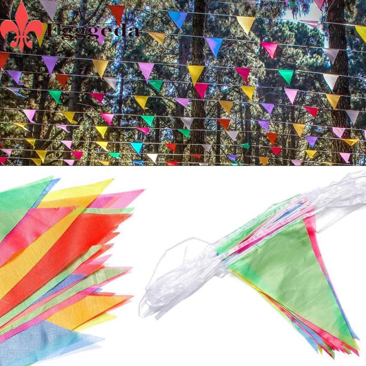 enddiiyu-ผ้าไนลอน-สีสัน-ตกแต่ง-เทศกาล-ธงสามเหลี่ยม-100-เมตร-ธงแบนเนอร์-หลากสี-ชายธง