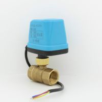 AC220V DC5V DC12V DC24V Electric brass ball valve 2 way valve  motorized valve for water DN15 DN20 DN25 DN32 DN40 Valves