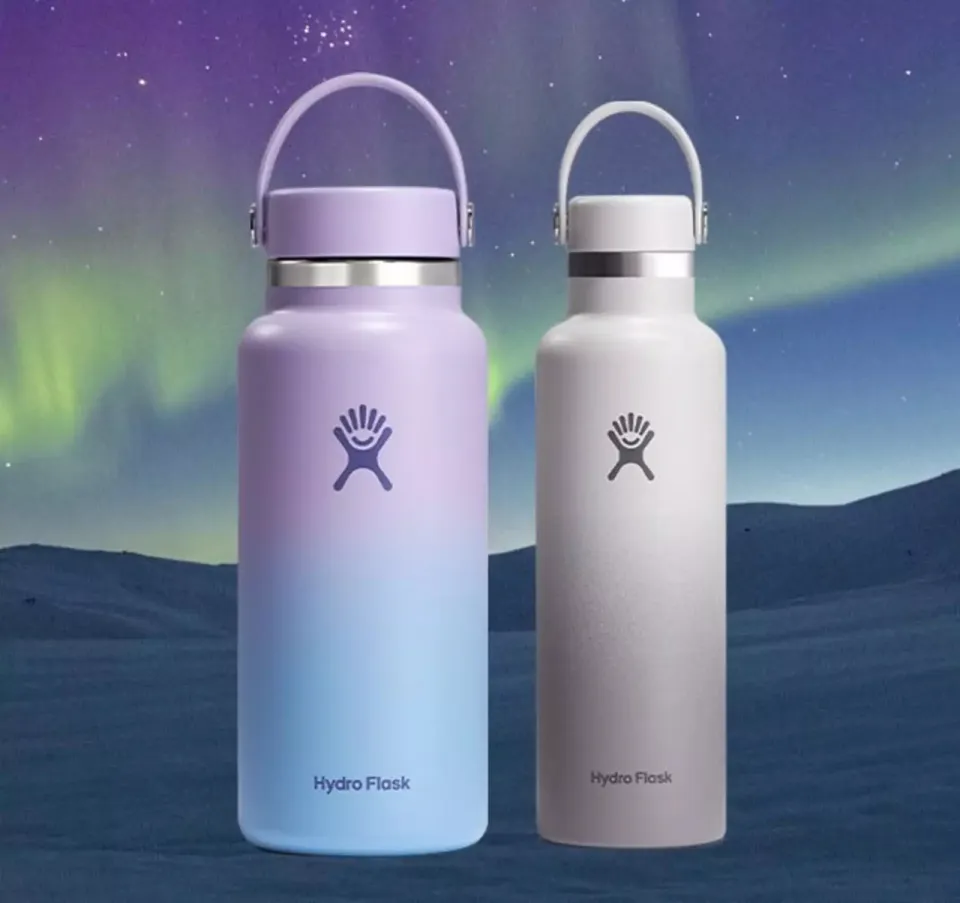 Limited Edition Polar Ombre Wide Mouth Hydro Flask in Aurora 32oz with Flex  Cap