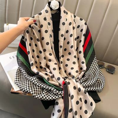 【CC】☃๑  180x90cm Luxury Brand New Fashion Silk Scarf Shawl Beach Headband bandanna wrap muffler foulard hijab female