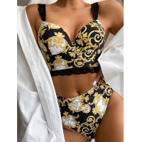 2021 New y Push Up Bikinis Bikini Set High Waist Swimwear Women Swimsuit Female Swimming Suit Bathing Suit Print Biquini