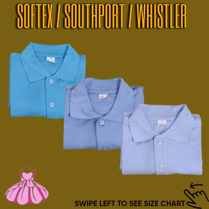 PLAIN POLO SHIRT UNISEX SOFTEX/SOUTHPORT/WHISTLER AQUA MARINE LIGHT SKY ...