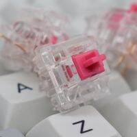 Gateron แกนสีแดงกุหลาบเชิงเส้นคีย์บอร์ดแบบกลไกเงียบสีชมพู5ขาโปร่งใสบ้าน60กรัม70กรัม80กรัม100กรัมสวิต์ชเกมส์พีซี