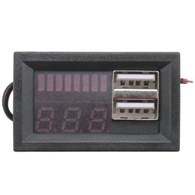 Red Led Digital Display Voltmeter Mini Voltage Meter Volt Tester Panel for Dc 12V Cars Motorcycles Vehicles Usb 5V2a Output Battery