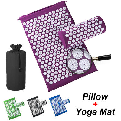 Kuznetsov S Yoga Mat Acupressure Applicator Back Pain Relief Needle Pad Eco Pranamat Pillow Set Gift Bag Kuznetsov S Massager