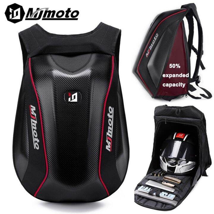 【LZ】 Carbon Fiber Motorcycle Backpack Motocross Helmet Bag Waterproof