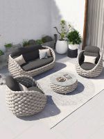 ∏✓ Outdoor sofa courtyard villa balcony rattan chair tea table furniture combination open-air light room waterproof sun protection leisure