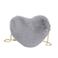 Plush Crossbody Shoulder Bag Women Heart Shaped Chain Money Messenger Handbag Youth Ladies Simple Versatile Bag