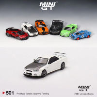 MINI GT 1:64รุ่น Car Skyline GT-R (R34) V-Spec II N1สีขาว #501 RHD