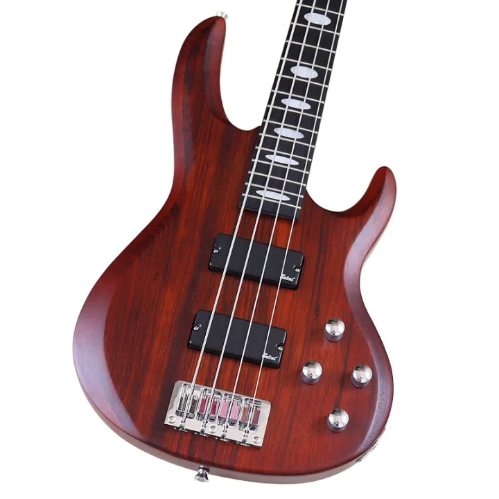 4 Strings Right Hand With Frets Matte Electric Bass Guitar 43Inch Zebrawood Top Solid Okoume