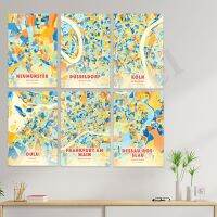 City Map โปสเตอร์โคโลญจ์วนิกนูเรมเบิร์กแฟรงค์เฟิร์ต Oulu เคมตต์ Lübeck Düschedüpforzheim MANN Bonn Neumunder Hamburg Perfect Wall Decor For Home Or Office