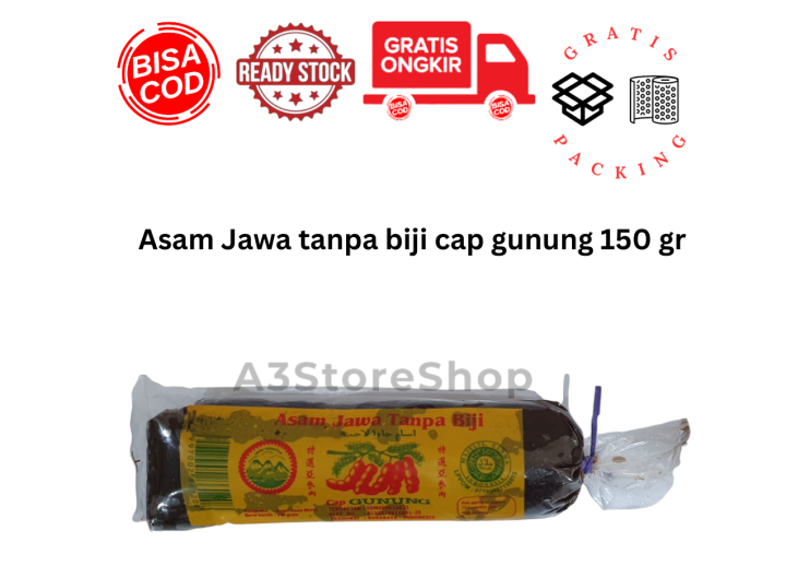 Asam Jawa Tanpa Biji 150 Gr Cap Gunung Asem Jawa Bisa Cod Lazada