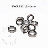 Bearing 10pcs 6700RS 10x15x4(mm) free shipping chrome steel rubber Sealed High speed Mechanical equipment parts