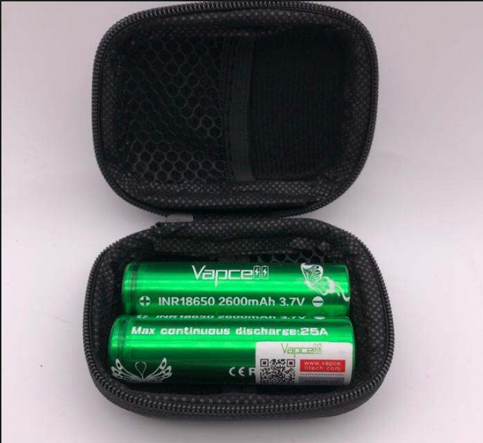 ถ่านชาร์จ-vapcell-18650-สีเขียว-2600-mah-25a-3-7v-แพคคู่-ของแท้-แถมกระเป๋าใส่ถ่าน