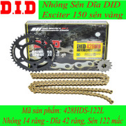 Nhông sên dĩa DID xe Exciter 150 dĩa đen sên vàng Nhật 428HD sên 10 ly