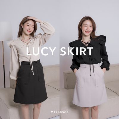LUCY Skirt กระโปรงทรงเอรุ่นยาว 22 นิ้ว มีกระเป๋า (mlitbrand)