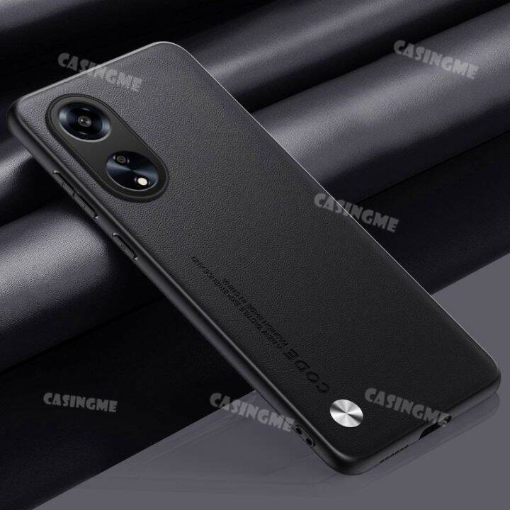 a78-oppo-4g-2023เคสหนังผิวเรียบง่ายสุดหรูสำหรับ-oppo-a78-4g-a-78-oppoa78-78a-2023-4g-5g-ฝาหลังเคสฮาร์ดพีซีกันกระแทกผิวด้าน
