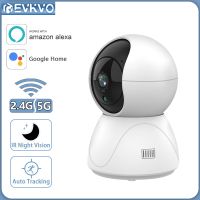 EVKVO การ์ด SD Including128G ของ EVKVO 4MP Alexa PTZ รองรับ5G WIFI จอดูแลเด็กติดตามรถยนต์ในร่มไนท์วิชั่น IR ตรวจตราความปลอดภัยไร้สายบ้าน CCTV แอป PROY