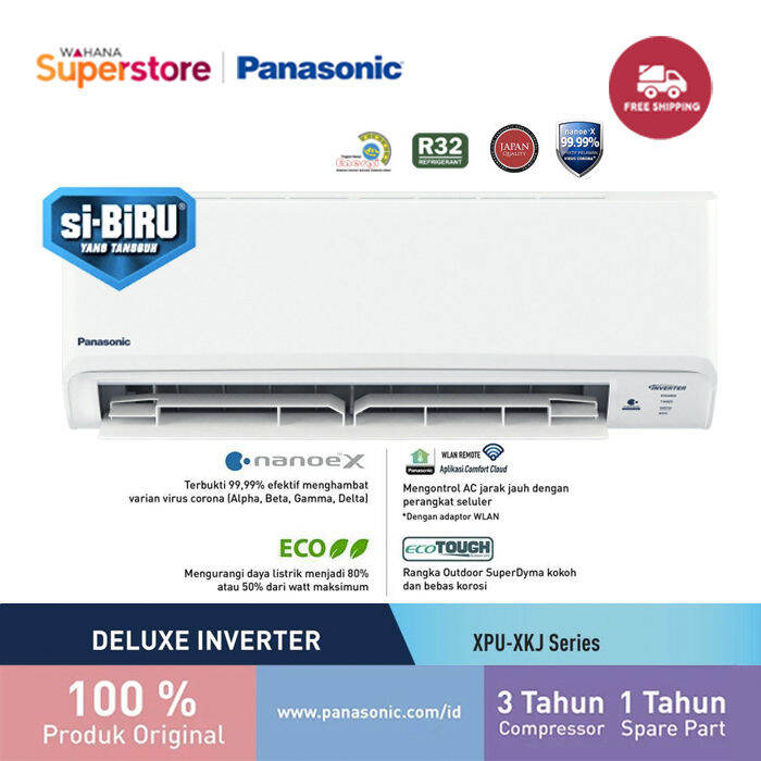 Panasonic AC Split Dinding Standard Inverter Si-Biru Nanoe X 1 PK - CS ...