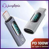 JUNGLEPIA Type C To Type-C USB C อะแดปเตอร์100W ขั้วต่อ OTG อะลูมินัมอัลลอยจอแสดงผลดิจิตอลอัจฉริยะ Type C ไปยัง USB 2.0อะแดปเตอร์สำหรับ Macbook Pro Air สำหรับ Samsung S9บ้าน