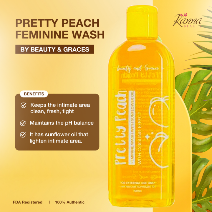 Pretty Peach Feminine Wash by Beauty and Graces 150ML Lazada PH