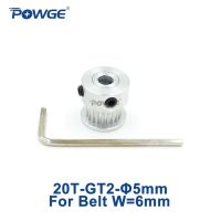 Powge 1ชิ้น20ฟัน2gt 2เมตรลูกรอกเจาะซิงโครนัส5มิลลิเมตรสำหรับความกว้าง6มิลลิเมตร Gt2เข็มขัดเปิดฟันเฟืองขนาดเล็ก20 T