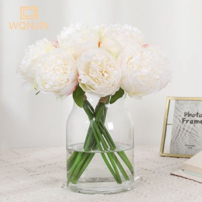 [AYIQ Flower Shop] 5หัว/ช่อดอกไม้ Peony ดอกไม้ประดิษฐ์ตกแต่งบ้านผ้าไหมดอกไม้ปลอมดอกโบตั๋นดอกไม้ประดิษฐ์สำหรับงานแต่งงาน DIY ตกแต่ง