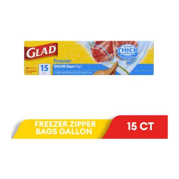 Glad Gallon Freezer Zipper Bags, 15 count