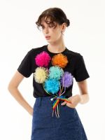 สินค้าใหม่ iCONiC RAINBOW BOUQUET T-SHIRT #7437 เสื้อยืด สีรุ้ง เสื้อยืดปักลาย เสื้อยืดแฟชั่น เสื้อยืดขาว เสื้อยืดไฮโซ