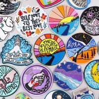 Cartoon Patch DIY Embroidered Patches For Clothing Stickers Landscape Applique Iron On Patches On Clothes Sewing Patch Badges