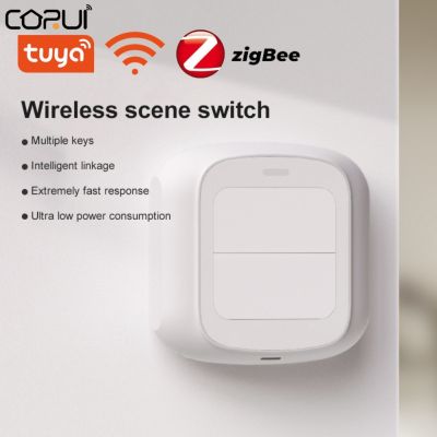 【jw】✌๑  CORUI Tuya WiFi ZigBee Push Controller Scenario 2 Gang Gadgets