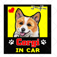 AJ32 Corgi in Car สติ๊กเกอร์ สุนัข หมา สติกเกอร์ การ์ตูน สั่งทำ สติ๊กเกอร์ติดรถ กันน้ำ ไวนิล สติ๊กเกอร์ติดรถยนต์ แต่งรถ