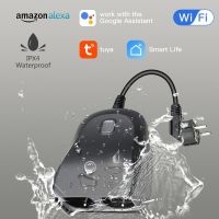 Outdoor Smart Plug IP44 Waterproof Smart Home Wi-Fi 2 Outlet Sockets Time Schedules Remote Control Works with Alexa Google Home Power Points  Switches