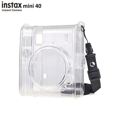 เคสป้องกันสำหรับกล้องฟิล์มสำเร็จรูป Fujifilm Instax Mini 40กระเป๋าหนังพรีเมี่ยม/ฝาปิดที่ชัดเจนพร้อมสายรัดที่สามารถปรับได้