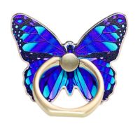 Reusable Exquisite Beautiful Butterflies Phone Metal Ring Bracket Anti-slip Mobile Phone Holder Self-Adhesive for Home