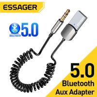 Essager Wireless Bluetooth 5.0 Receiver Adapter Car Speaker 3.5mm Jack Aux Audio Music Dongle for Car Bluetooth Transmitter Professional Audio Accesso