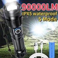 【Cape of Good hope】 XHP100พลังงานสูงไฟฉาย Led แบบชาร์จได้4คอร์ไฟฉายซูมได้ Usb โคมไฟสำหรับการตั้งแคมป์ด้วยมือกลางแจ้งแอมป์; ใช้ในกรณีฉุกเฉิน