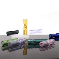 【YF】 Clear Bent Glass Straws  8/12MM Colorful Flat-Mouth Borosilicate Smoking Tips Accessories random