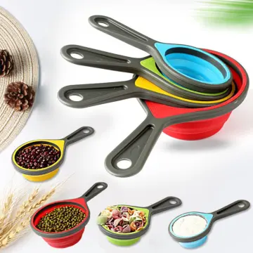Kitchen Collapsible Measuring Cups Spoons 4PCS/Set Silicone Collapsible  Measuring Cups - China Kitchen Utensils and Utensils Set price