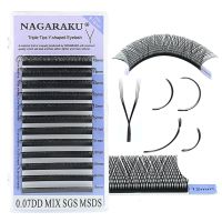 YOKE อุปกรณ์เสริมความงาม สำหรับผู้หญิง สีดำยาว 3D ธรรมชาติ ขนตาปลอม ต่อขนตา เสื้อสามชั้น YY รูปร่าง เคล็ดลับแยกสามส่วน ขนตารากอินเทอร์เลซ