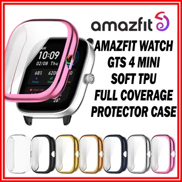 Amazfit GTS 4 Mini cover with tempered glass screen protector - Sakura Pink