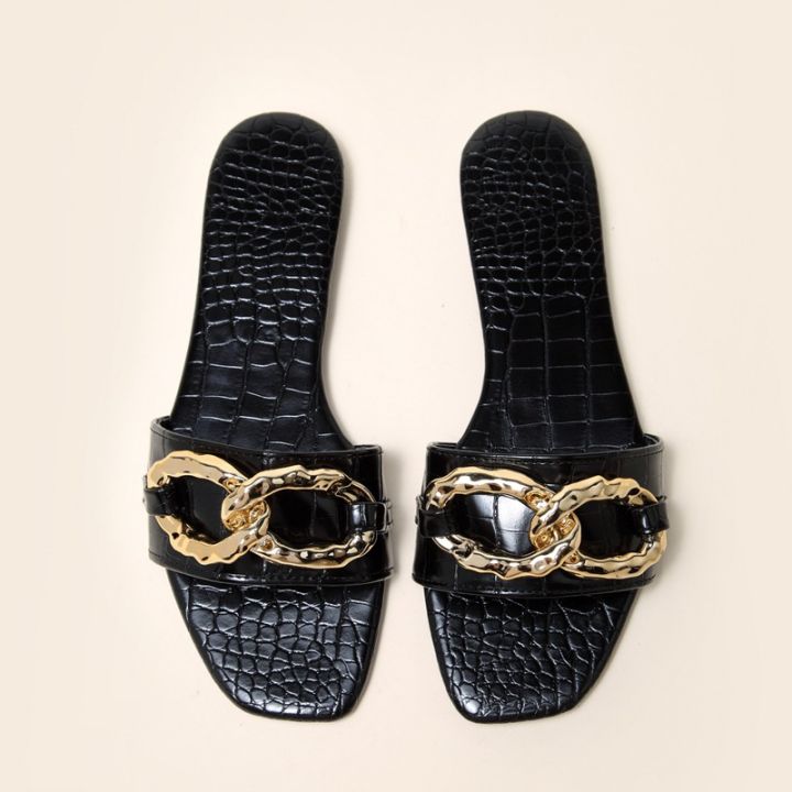 szhydz-รองเท้าแตะสำหรับผู้หญิงสำหรับชุดลำลอง2021รองเท้าเปิดส้นหนังงู