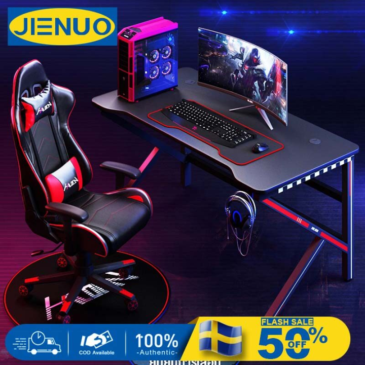 jienuo-โต๊ะเกมมิ่ง-100cm-120cm-140cm-สีดำ-สีชมพู-โต๊ะเกมส์-โต๊ะเล่นเกมส์-gaming-table-เกมมิ่ง-โต๊ะเกม-ใหม่ล่าสุด-โต๊ะคอมพิวเตอร์